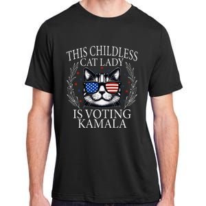 This Childless Cat Lady Is Voting Kamala V Neck Adult ChromaSoft Performance T-Shirt