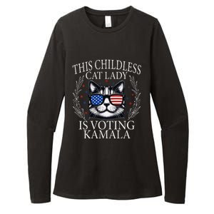 This Childless Cat Lady Is Voting Kamala V Neck Womens CVC Long Sleeve Shirt