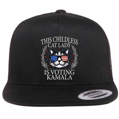 This Childless Cat Lady Is Voting Kamala V Neck Flatbill Hat