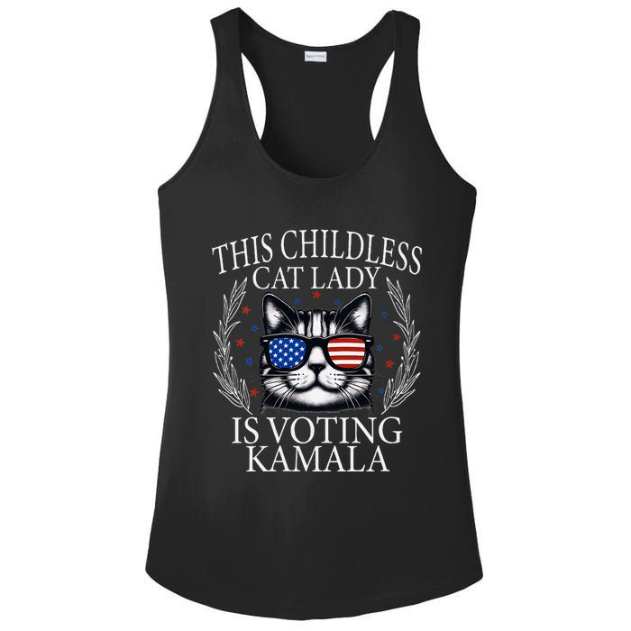 This Childless Cat Lady Is Voting Kamala V Neck Ladies PosiCharge Competitor Racerback Tank