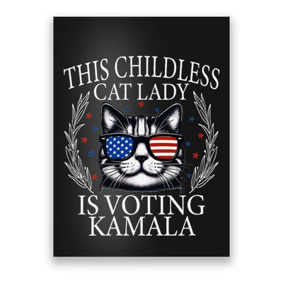 This Childless Cat Lady Is Voting Kamala V Neck Poster