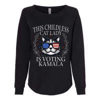 This Childless Cat Lady Is Voting Kamala V Neck Womens California Wash Sweatshirt