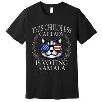 This Childless Cat Lady Is Voting Kamala V Neck Premium T-Shirt