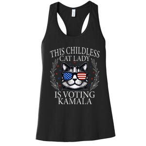 This Childless Cat Lady Is Voting Kamala V Neck Women's Racerback Tank