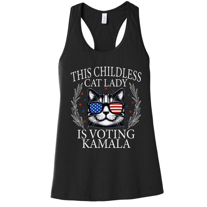 This Childless Cat Lady Is Voting Kamala V Neck Women's Racerback Tank