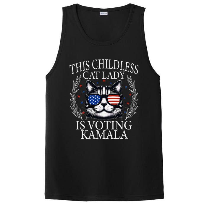 This Childless Cat Lady Is Voting Kamala V Neck PosiCharge Competitor Tank