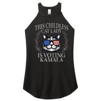 This Childless Cat Lady Is Voting Kamala V Neck Women's Perfect Tri Rocker Tank