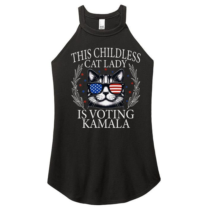 This Childless Cat Lady Is Voting Kamala V Neck Women's Perfect Tri Rocker Tank