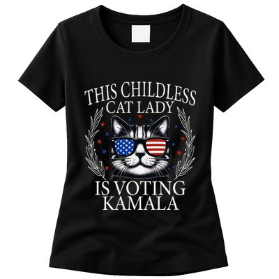 This Childless Cat Lady Is Voting Kamala V Neck Womens T-Shirt
