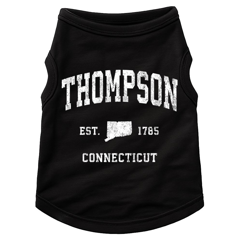 Thompson Connecticut Ct Vintage Athletic Black Sports Design Great Gift Doggie Tank