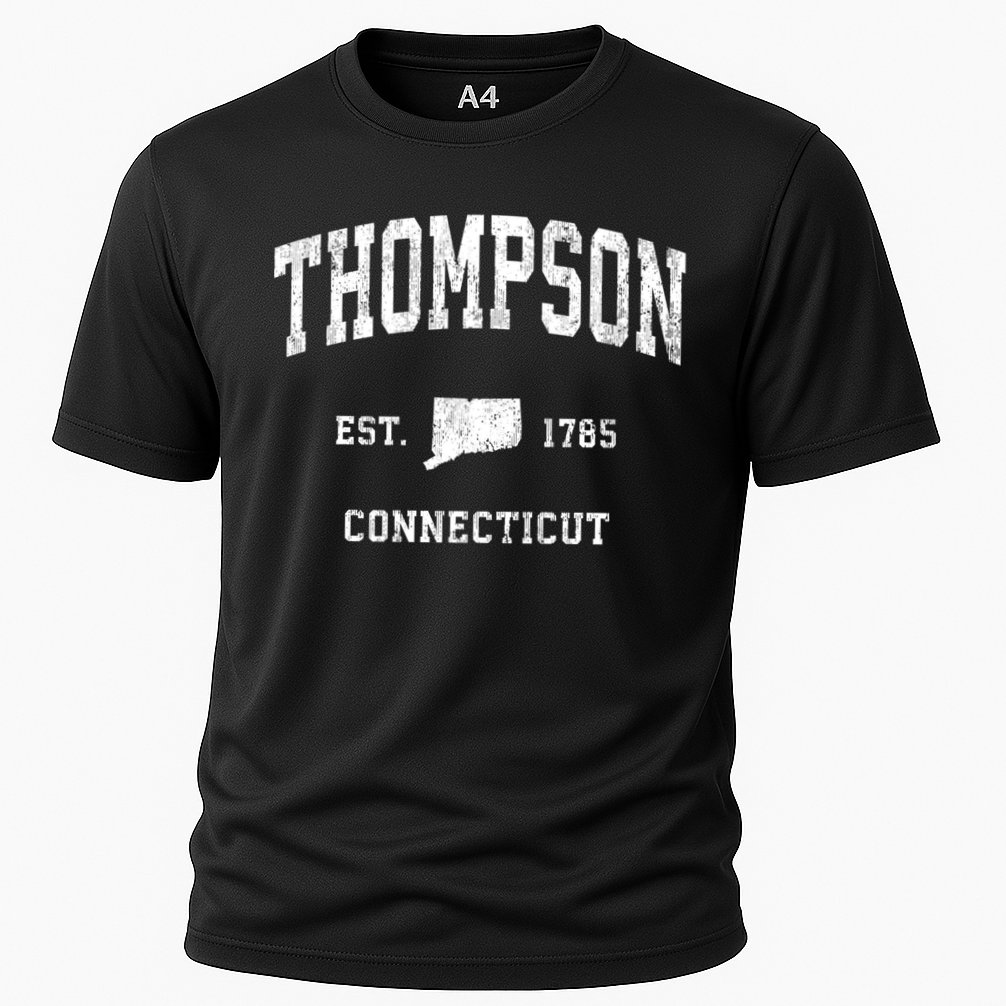 Thompson Connecticut Ct Vintage Athletic Black Sports Design Great Gift Performance Shirt