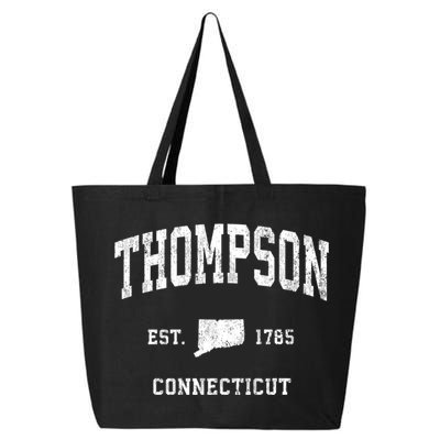 Thompson Connecticut Ct Vintage Athletic Black Sports Design Great Gift 25L Jumbo Tote