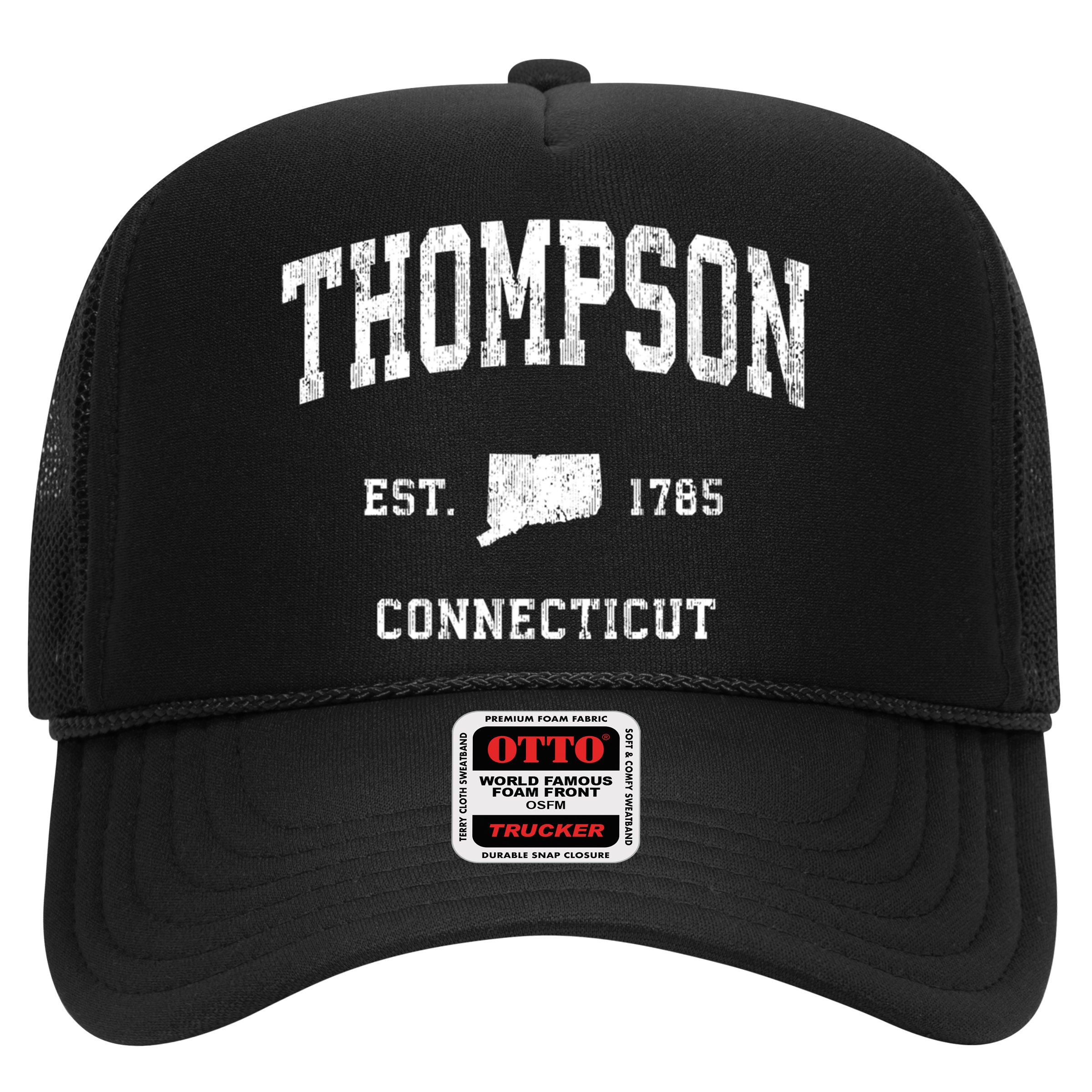 Thompson Connecticut Ct Vintage Athletic Black Sports Design Great Gift Hat