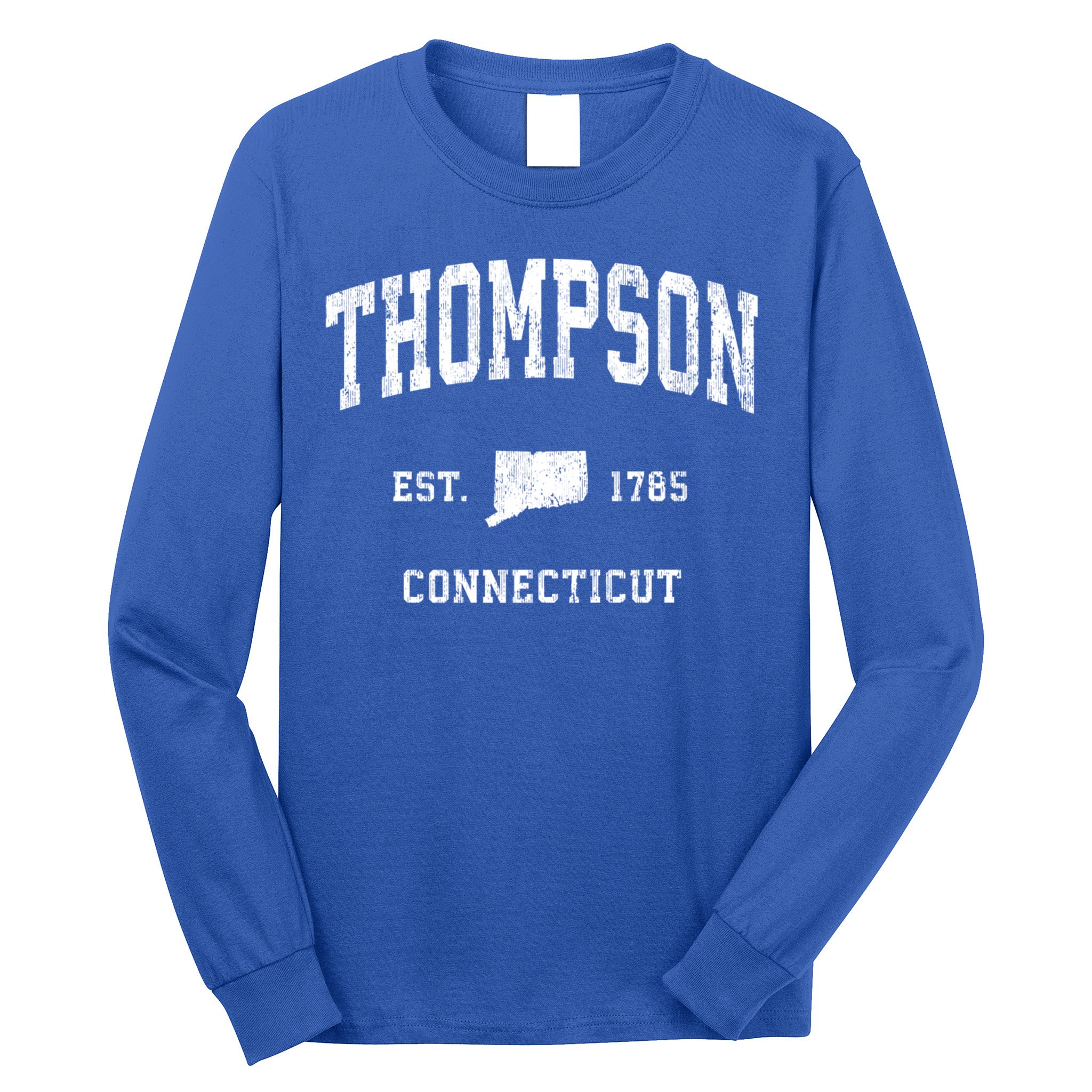 Thompson Connecticut Ct Vintage Athletic Black Sports Design Great Gift Long Sleeve Shirt