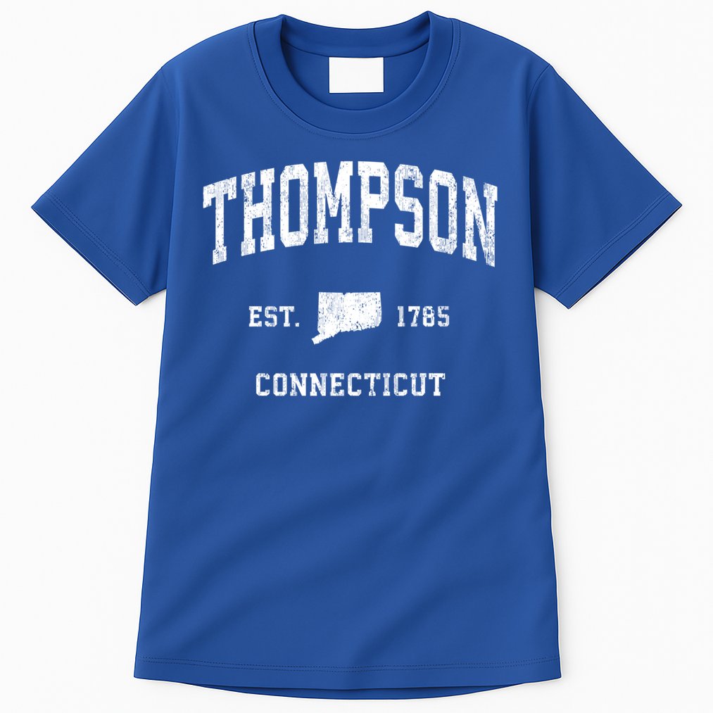 Thompson Connecticut Ct Vintage Athletic Black Sports Design Great Gift Tall T-Shirt