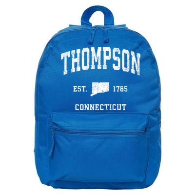 Thompson Connecticut Ct Vintage Athletic Black Sports Design Great Gift 16 in Basic Backpack