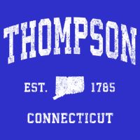 Thompson Connecticut Ct Vintage Athletic Black Sports Design Great Gift Baby Bodysuit
