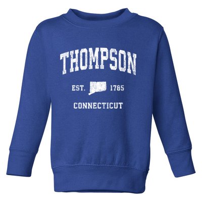 Thompson Connecticut Ct Vintage Athletic Black Sports Design Great Gift Toddler Sweatshirt