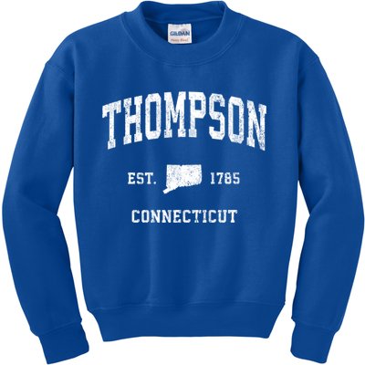 Thompson Connecticut Ct Vintage Athletic Black Sports Design Great Gift Kids Sweatshirt