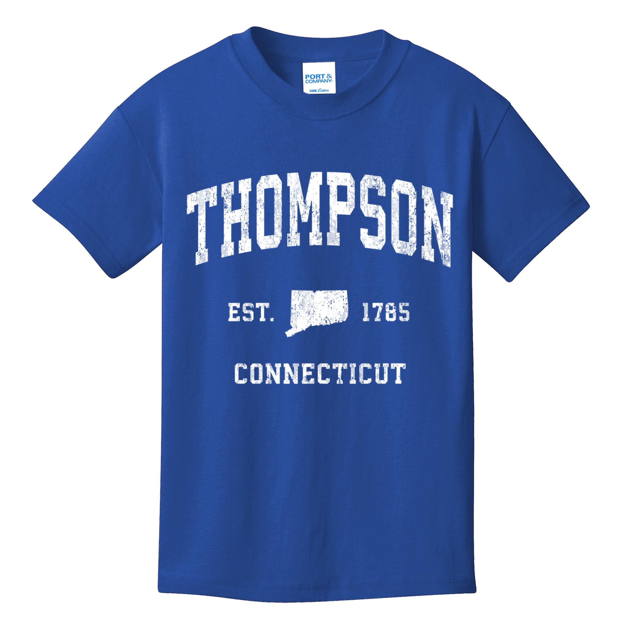 Thompson Connecticut Ct Vintage Athletic Black Sports Design Great Gift Kids T-Shirt