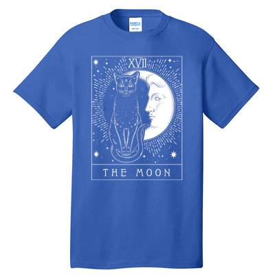 Tarot Card Crescent Moon And Cat Graphic Meaningful Gift Tall T-Shirt