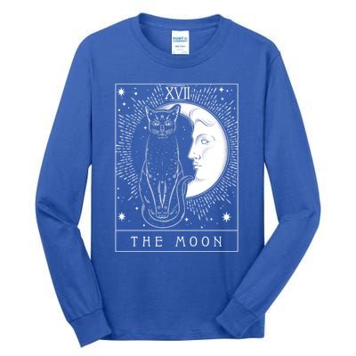 Tarot Card Crescent Moon And Cat Graphic Meaningful Gift Tall Long Sleeve T-Shirt