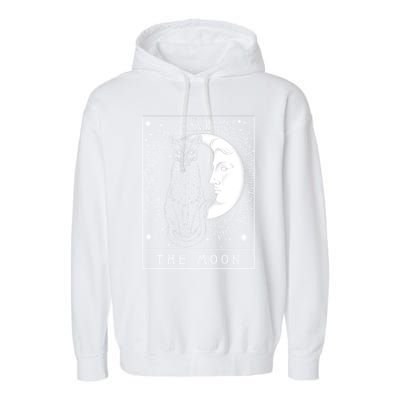 Tarot Card Crescent Moon And Cat Graphic Meaningful Gift Garment-Dyed Fleece Hoodie