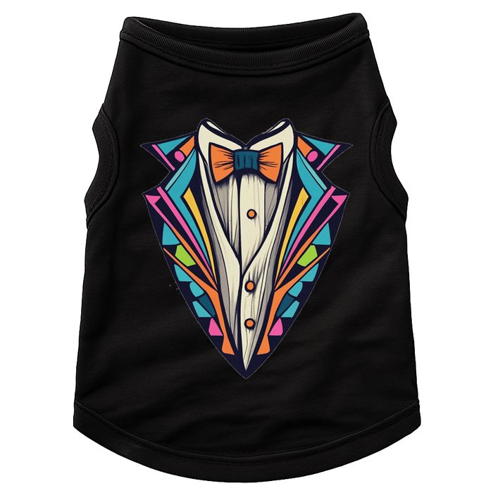 Tuxedo Costume Cute Colorful Tux. Doggie Tank