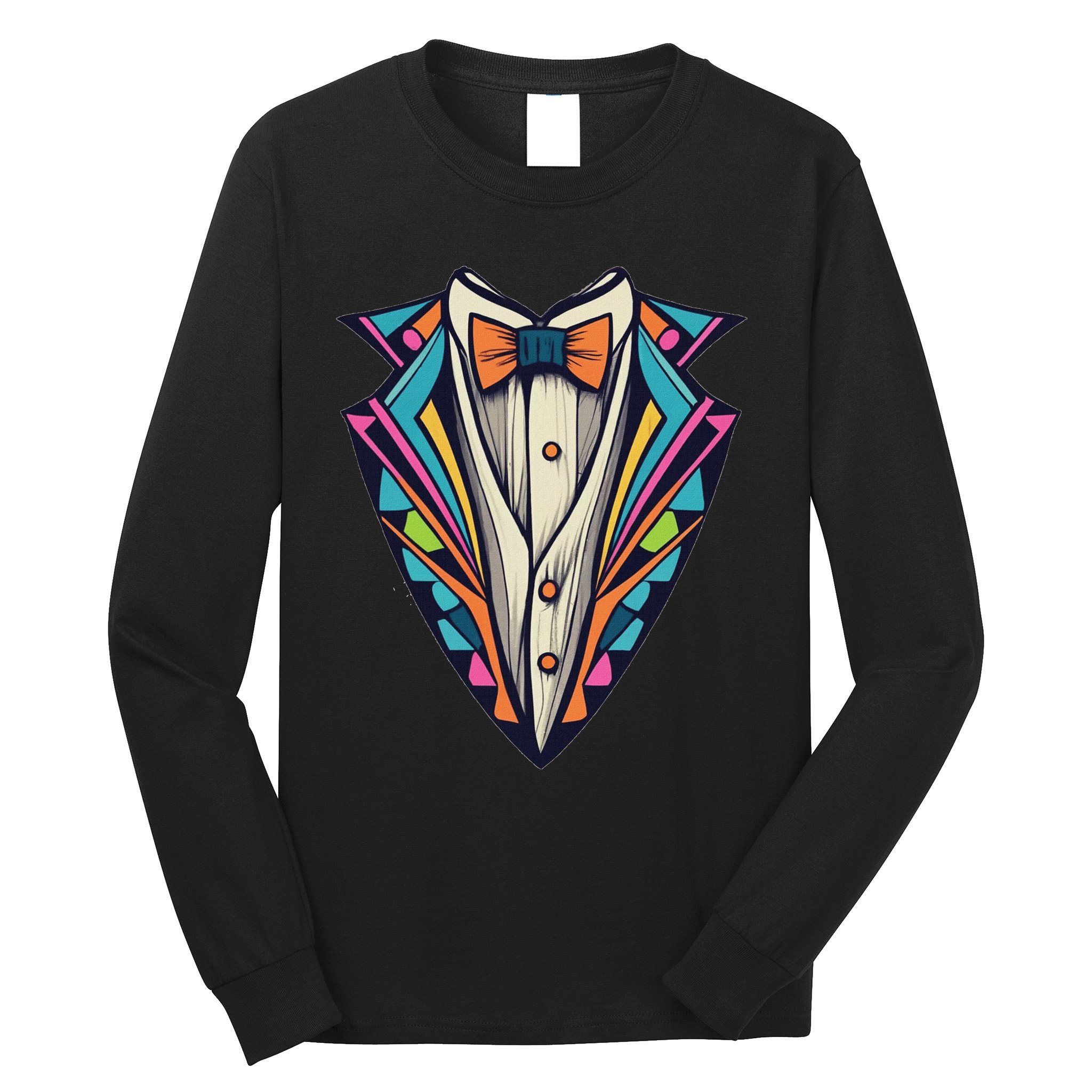 Tuxedo Costume Cute Colorful Tux. Long Sleeve Shirt