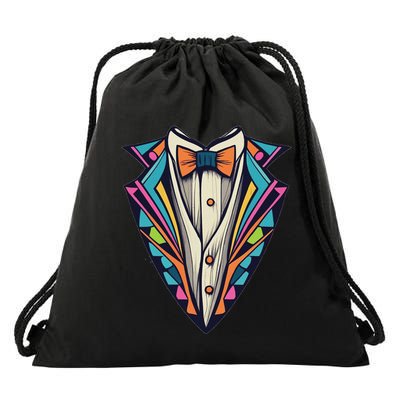 Tuxedo Costume Cute Colorful Tux. Drawstring Bag