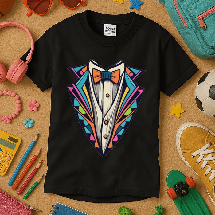 Tuxedo Costume Cute Colorful Tux. Kids T-Shirt