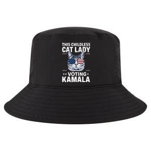 This Childless Cat Lady Is Voting Kamala Harris 2024 Cool Comfort Performance Bucket Hat