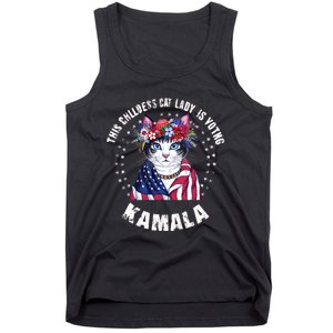 This Childless Cat Lady Ladies Is Voting Kamala 2024 Tank Top