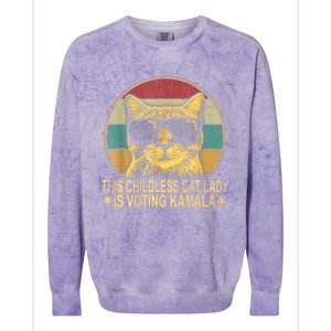 This Childless Cat Lady Is Voting Kamala Colorblast Crewneck Sweatshirt