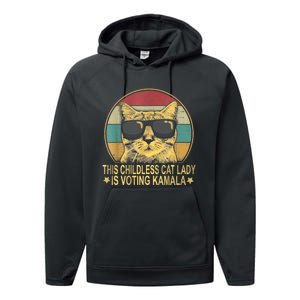 This Childless Cat Lady Is Voting Kamala Performance Fleece Hoodie