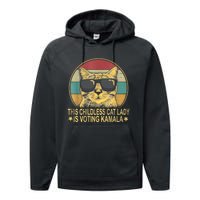 This Childless Cat Lady Is Voting Kamala Performance Fleece Hoodie