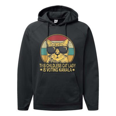 This Childless Cat Lady Is Voting Kamala Performance Fleece Hoodie