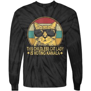 This Childless Cat Lady Is Voting Kamala Tie-Dye Long Sleeve Shirt