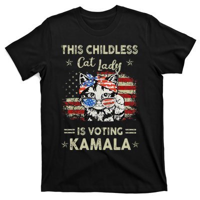 This Childless Cat Lady Is Voting Kamalaharris 2024 Gift T-Shirt