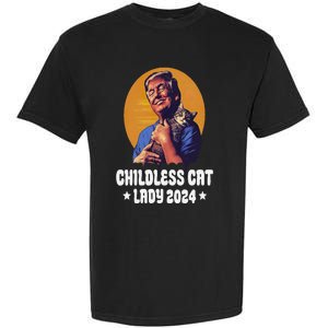 Trump Childless Cat Lady 2024 Election Usa Funny Garment-Dyed Heavyweight T-Shirt