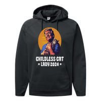 Trump Childless Cat Lady 2024 Election Usa Funny Performance Fleece Hoodie