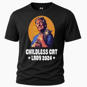 Trump Childless Cat Lady 2024 Election Usa Funny Cooling Performance Crew T-Shirt