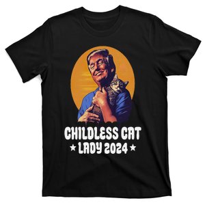 Trump Childless Cat Lady 2024 Election Usa Funny T-Shirt