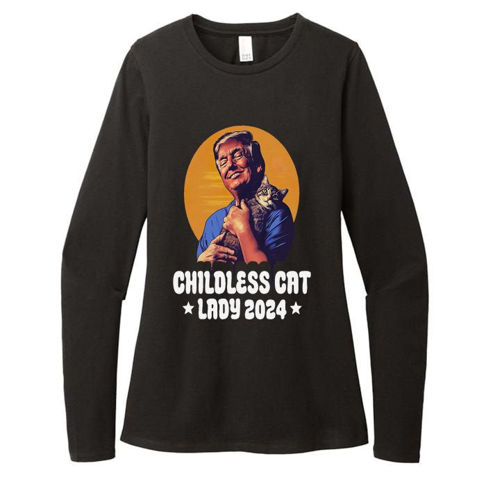 Trump Childless Cat Lady 2024 Election Usa Funny Womens CVC Long Sleeve Shirt