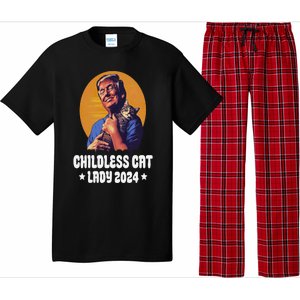 Trump Childless Cat Lady 2024 Election Usa Funny Pajama Set