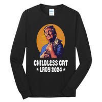 Trump Childless Cat Lady 2024 Election Usa Funny Tall Long Sleeve T-Shirt