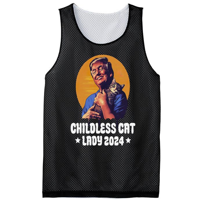 Trump Childless Cat Lady 2024 Election Usa Funny Mesh Reversible Basketball Jersey Tank