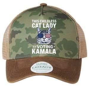 This Childless Cat Lady Is Voting Kamalaharris 2024 Legacy Tie Dye Trucker Hat