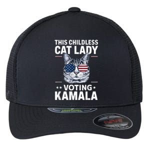 This Childless Cat Lady Is Voting Kamalaharris 2024 Flexfit Unipanel Trucker Cap