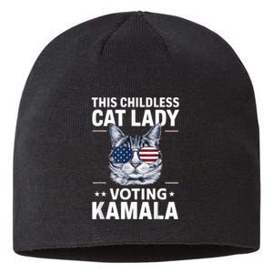 This Childless Cat Lady Is Voting Kamalaharris 2024 Sustainable Beanie